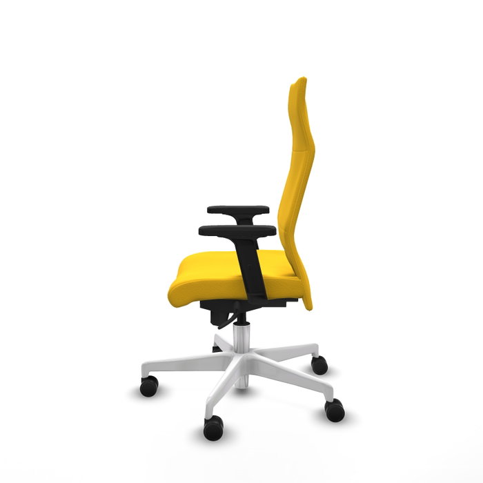 Piqueras Y Crespo Fauteuil Albacete, Similicuir Jaune, Mécanisme Synchrone, Accoudoirs 2D