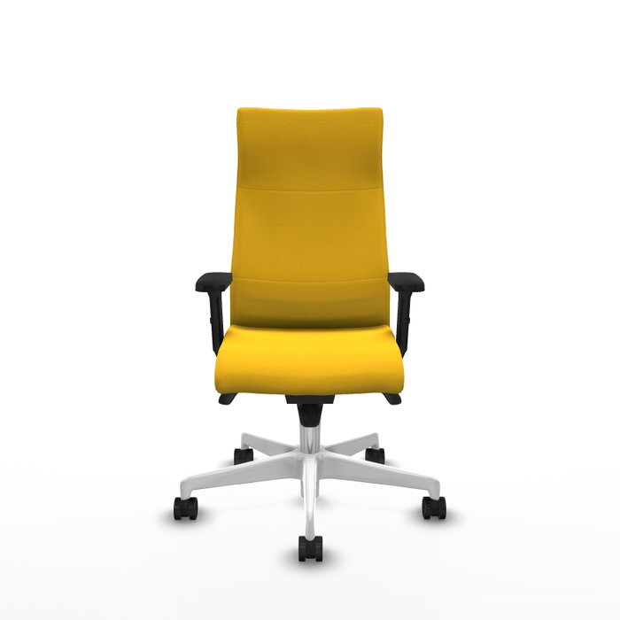 Piqueras Y Crespo Fauteuil Albacete, Similicuir Jaune, Mécanisme Synchrone, Accoudoirs 2D