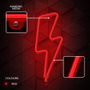 Forever Lampe Luminaire Neon LED Bolt Rouge avec Support Bureau | USB ou Piles | 34 cm