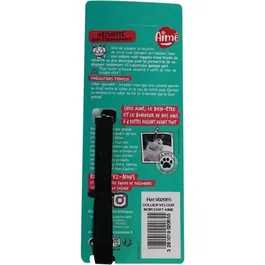 Aime Collier pour Chat Velours Noir, Motifs Rouges et Blancs avec Grelot Argenté Réfléchissant, Ajustable 18-28 cm, Sécurité Anti-Étranglement