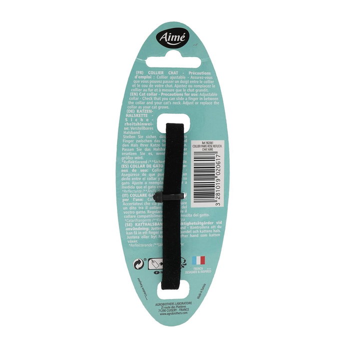 Aime Collier Velours Noir pour Chat avec Grelot et Boucle de Sécurité