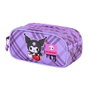 Karactermania - Étui scolaire triple Kuromi et Hello Kitty, 3 compartiments avec zip, tissu Ripstop résistant, 10x23x11 cm