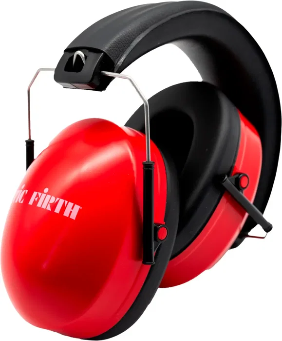 Vicfirth Casque de Protection Enfant Réduction de Bruit 25dB Rouge avec Sac de Transport pour Batterie
