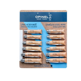 Opinel Présentoir de 12 couteaux en acier inoxydable (n°6, n°7, n°8)