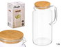 VIVALTO Carafe ronde en borosilicate 1,2L avec couvercle en bambu