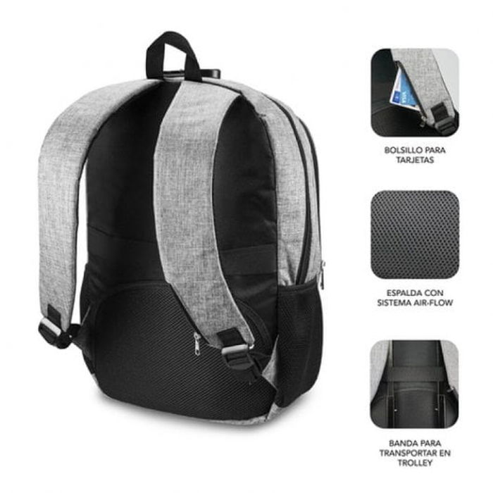 Sac à Dos pour Portable et Tablette avec Sortie USB Subblim SUB-BP-1UL0001 Gris Sac à Dos pour Portable et Tablette avec Sortie USB Subblim SUB-BP-1UL0001 Gris