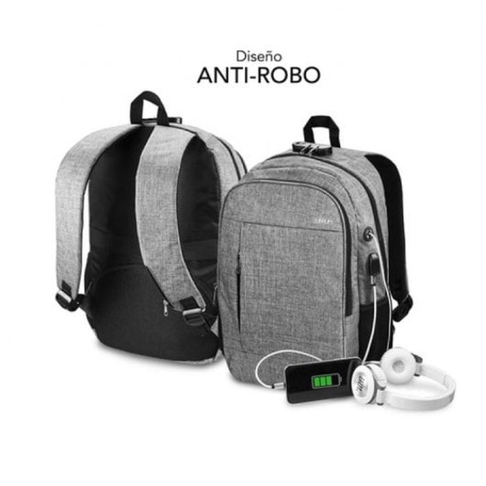 Sac à Dos pour Portable et Tablette avec Sortie USB Subblim SUB-BP-1UL0001 Gris Sac à Dos pour Portable et Tablette avec Sortie USB Subblim SUB-BP-1UL0001 Gris