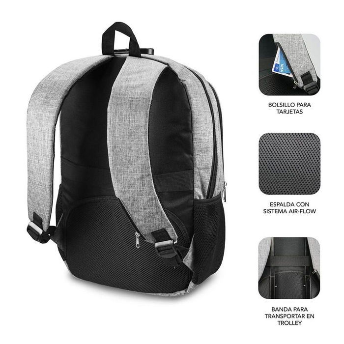 Sac à Dos pour Portable et Tablette avec Sortie USB Subblim SUB-BP-1UL0001 Gris Sac à Dos pour Portable et Tablette avec Sortie USB Subblim SUB-BP-1UL0001 Gris