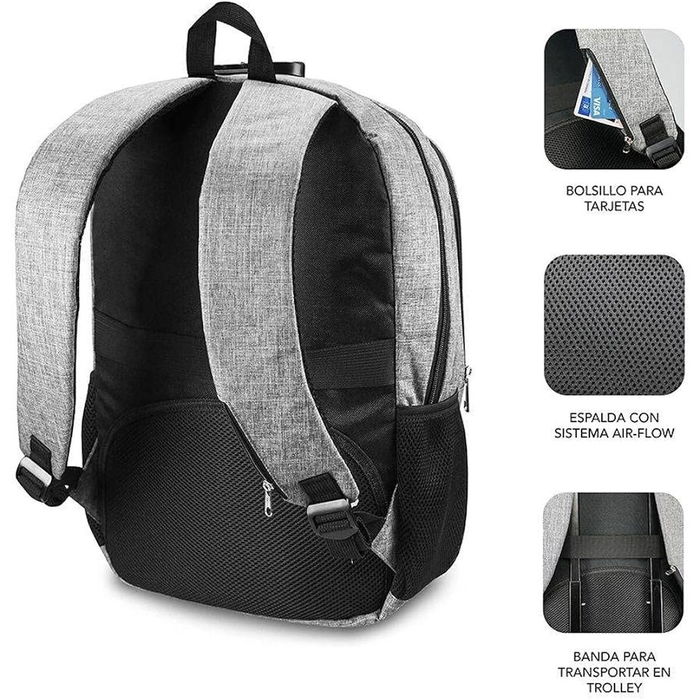 Sac à Dos pour Portable et Tablette avec Sortie USB Subblim SUB-BP-1UL0001 Gris Sac à Dos pour Portable et Tablette avec Sortie USB Subblim SUB-BP-1UL0001 Gris
