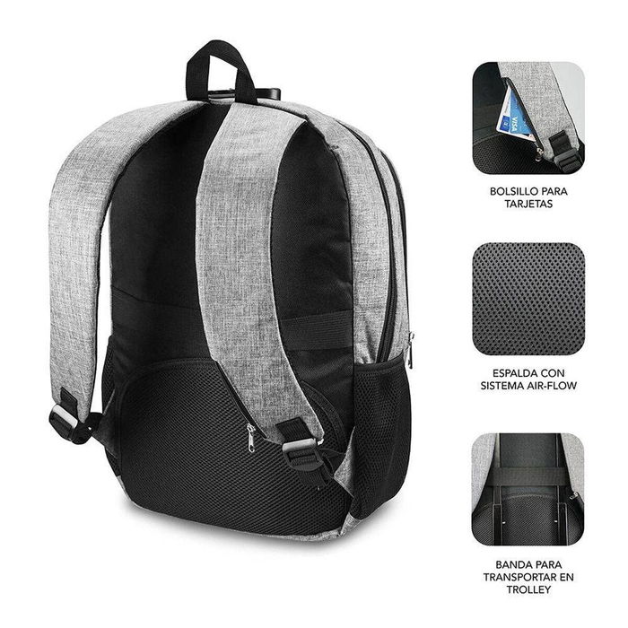 Sac à Dos pour Portable et Tablette avec Sortie USB Subblim SUB-BP-1UL0001 Gris Sac à Dos pour Portable et Tablette avec Sortie USB Subblim SUB-BP-1UL0001 Gris