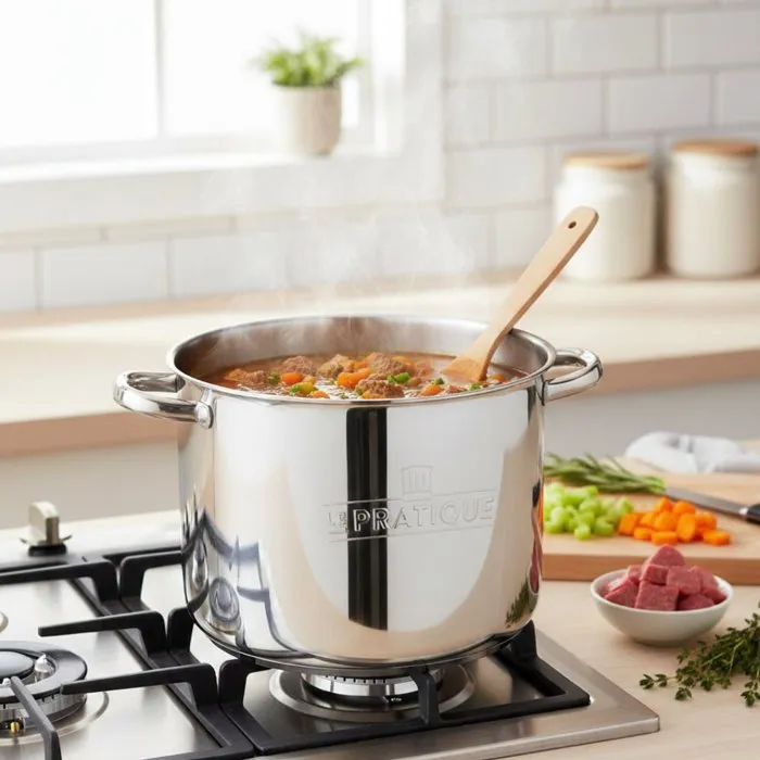 Le Pratique Traiteur en Inox Ø 28 cm - 14 L avec Couvercle Verre Le Pratique Traiteur en Inox Ø 28 cm - 14 L avec Couvercle Verre