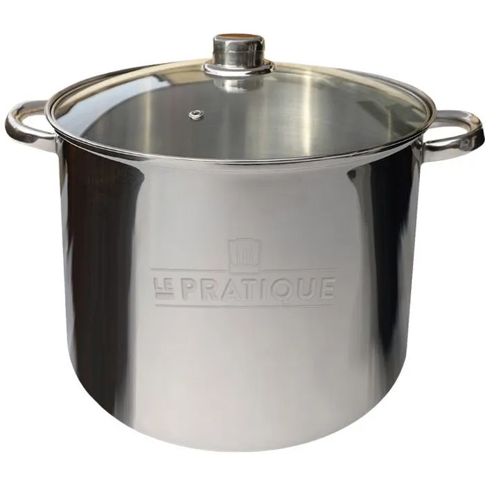 Le Pratique Traiteur en Inox Ø 28 cm - 14 L avec Couvercle Verre Le Pratique Traiteur en Inox Ø 28 cm - 14 L avec Couvercle Verre