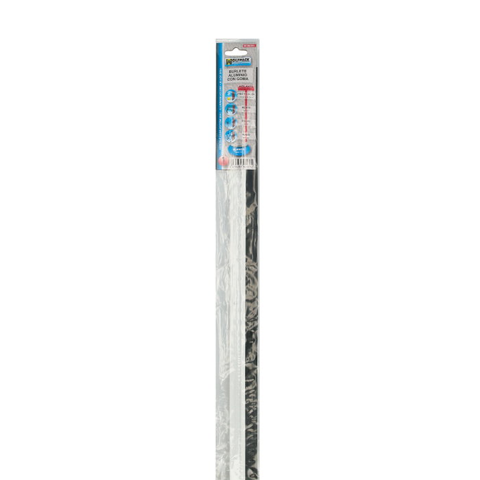 WOLFPACK LINEA PROFESIONAL Bas de porte aluminium blanc à caoutchouc 1 mètre