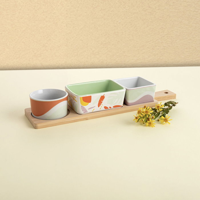 Quid Set de service Kaleido Multicolore en bois, 4 pièces