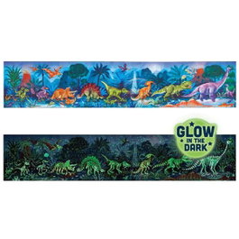 Hape Puzzle Dinosaures 200 Pièces 1,5 Mètres - Squelettes Phosphorescents dans le Noir - Avec 10 Cartes Informatives - Multilingue (EN, FR, DE, ES, IT, PT, NL)