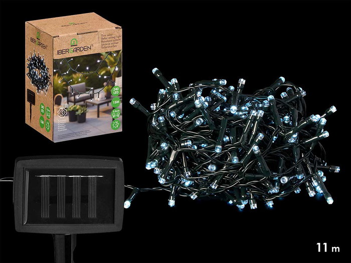 IBERGARDEN Tira Solar 15m 240 LED Lumière Froide IBERGARDEN Tira Solar 15m 240 LED Lumière Froide