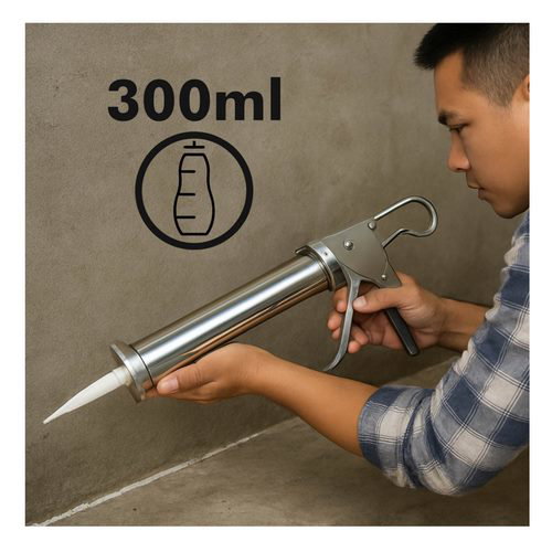 Burcasa Applicateur de silicone chromé avec crémaillère