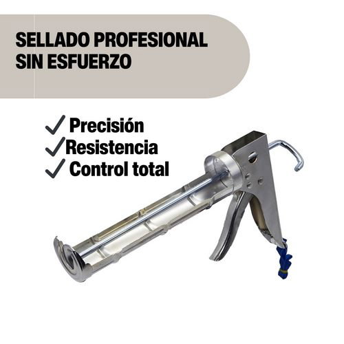 Burcasa Applicateur de silicone chromé avec crémaillère