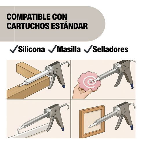 Burcasa Applicateur de silicone chromé avec crémaillère