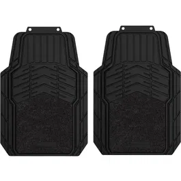 Michelin Tapis de voiture avant universel - 2 tapis caoutchouc et moquette noir/gris