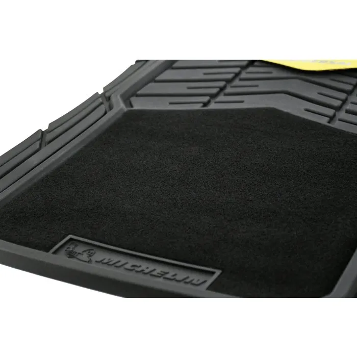 Michelin Tapis de voiture avant universel - 2 tapis caoutchouc et moquette noir/gris