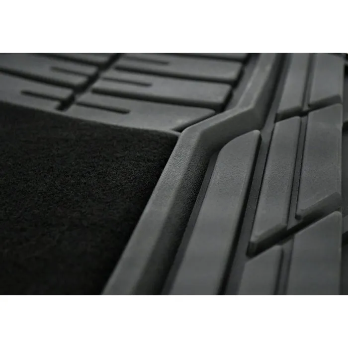 Michelin Tapis de voiture avant universel - 2 tapis caoutchouc et moquette noir/gris