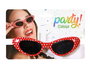 Lunettes de Soleil Vintage Oeil de Chat des Années 50 Rouge à Pois Blancs - Accessoire Déguisement Rockabilly