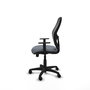Chaise Alocén Synchro 3 positions tissu Gris Maille Noir Structure polyamide noire Accoudoir 1D Sans appui-tête Roulettes en nylon 50 mm