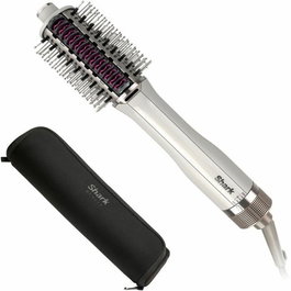Shark Brosse chauffante et peigne lissant SmoothStyle - Pour cheveux secs et humides, sac de rangement inclus - Blanc et argent