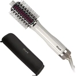 Shark Brosse chauffante et peigne lissant SmoothStyle - Pour cheveux secs et humides, sac de rangement inclus - Blanc et argent