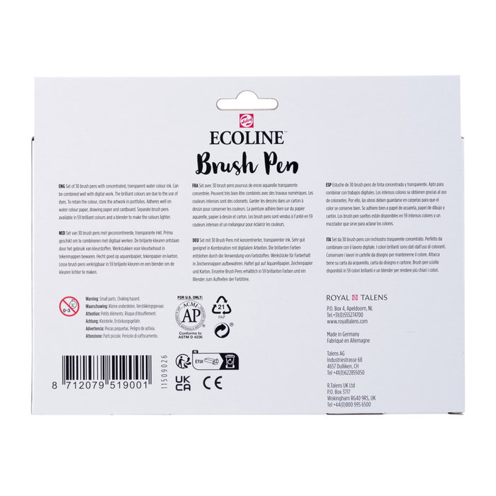 Ecoline Ecoline Brush Pen estuche Additional - 30 couleurs Ecoline Ecoline Brush Pen estuche Additional - 30 couleurs