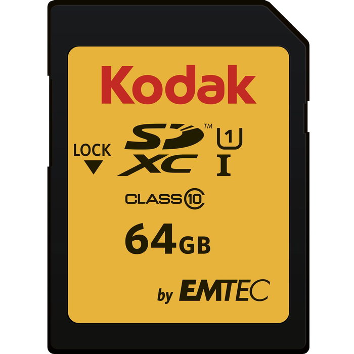 Carte Mémoire Micro SD avec Adaptateur Kodak EKMSD64GXC10K 64 GB Carte Mémoire Micro SD avec Adaptateur Kodak EKMSD64GXC10K 64 GB