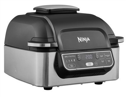 Ninja AG301EU Grill de cuisine + Friteuse à air 5-en-1 Ninja Foodi - 5,7 L, 3,8 L, parrillade pour 4 personnes (Cuit, grille, frit, rôtit, déshydrate)