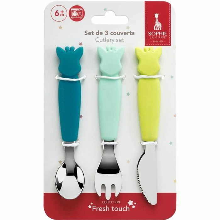 Sophie La Girafe Couverts en Silicone Bleu / Vert Sophie La Girafe Couverts en Silicone Bleu / Vert