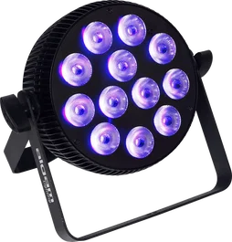 ALGAMLIGHT Projecteur LED 12x10W RGBWAU+UV Slim 6-en-1 DMX512 IR Automatique 50W