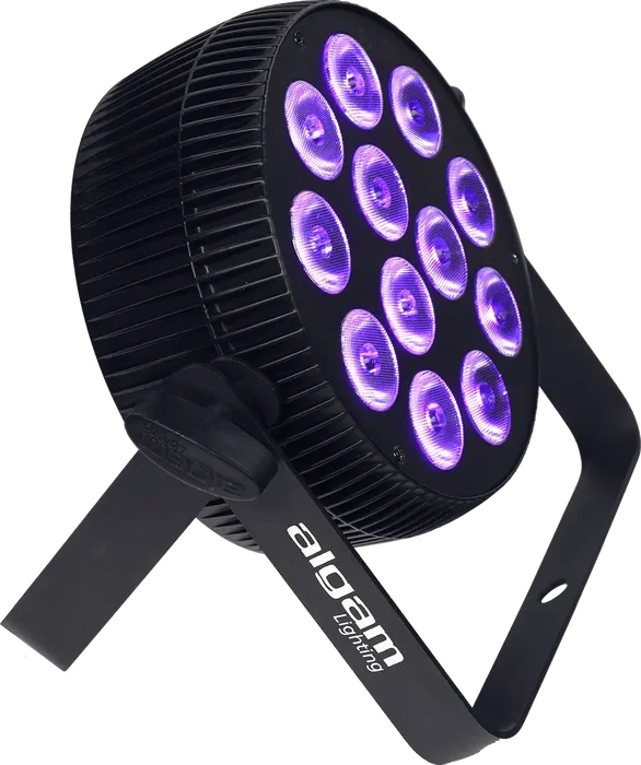ALGAMLIGHT Projecteur LED 12x10W RGBWAU+UV Slim 6-en-1 DMX512 IR Automatique 50W ALGAMLIGHT Projecteur LED 12x10W RGBWAU+UV Slim 6-en-1 DMX512 IR Automatique 50W