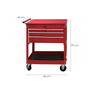 WOLFPACK LINEA PROFESIONAL Chariot Porte-outils Métallique 86x44x99 cm avec 4 Tiroirs et 2 Plateaux