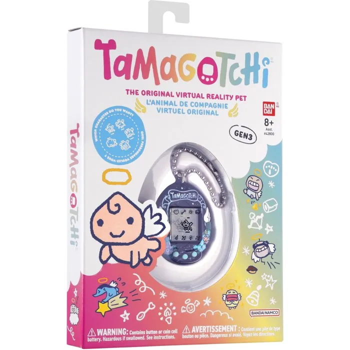 BANDAI Tamagotchi original Angel Night Garden - Animal électronique virtuel avec écran couleur, 3 boutons et jeux