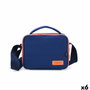 Quid Sacoche Thermique Sarao 21x16x14 cm Bleu - Lot de 6 - Transportable, Pliable, Sans BPA