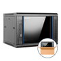 Phasak Pro Rack Mural 19 pouces 9U 600x600 mm PHO 3109 Armoire de Réseau avec Porte en Verre Trempé