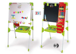 Chicos Pizarra de Artista - Tableau 2 en 1 magnétique et pour craies, extensible et pliable, 63x60x120 cm avec 82 accessoires