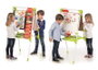 Chicos Pizarra de Artista - Tableau 2 en 1 magnétique et pour craies, extensible et pliable, 63x60x120 cm avec 82 accessoires