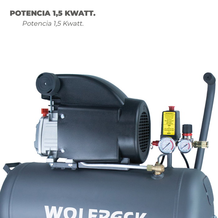 WOLFPACK LINEA PROFESIONAL Compresseur 50 Litres 2,0 HP Sans Huile