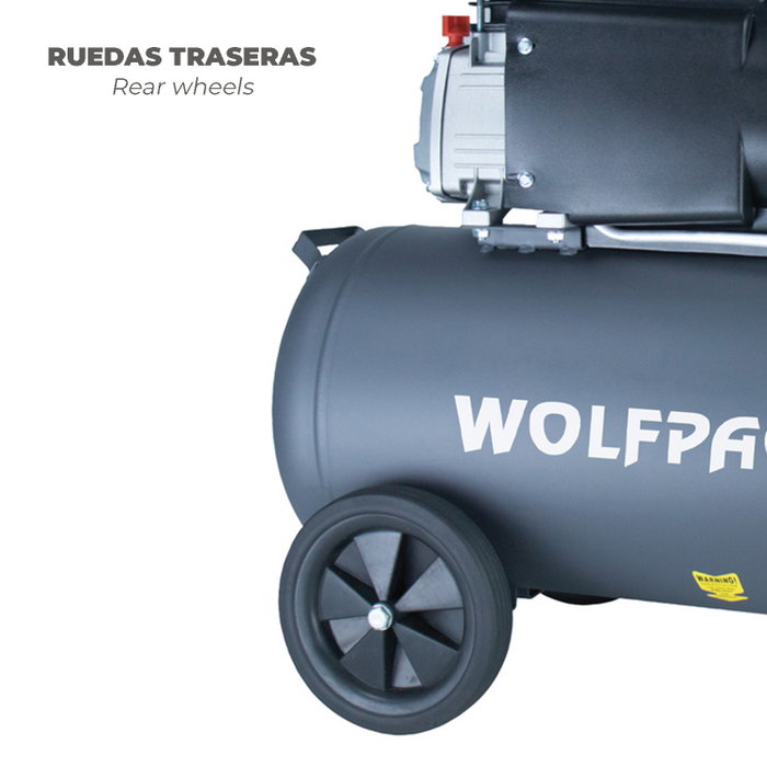 WOLFPACK LINEA PROFESIONAL Compresseur 50 Litres 2,0 HP Sans Huile