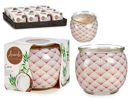 Acorde Bougie Parfumée Coco en Pot Verre 7x6x7 cm (Set de 12)