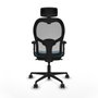 Piqueras y Crespo Chaise de Bureau avec Appui-tête 2D036N2 Gris Vert pétrole