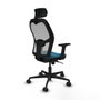 Piqueras y Crespo Chaise de Bureau avec Appui-tête 2D036N2 Gris Vert pétrole