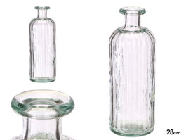 GIFTDECOR Bouteille droite rayée transparente 28cm