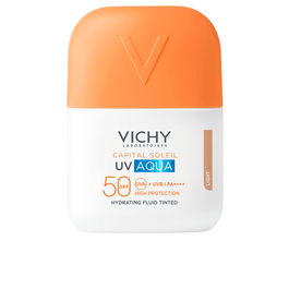 Vichy Capital Soleil UV Aqua - Fluide hydratant teinté SPF50 #Light 50 ml - Protection anti-UV, fini mat, hydratation longue durée, résistant à l'eau