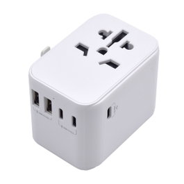 Ewent EW1470 Adaptateur de voyage universel blanc avec 5 ports USB/C